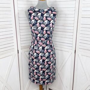 Boden Martha Floral Sleeveless Pencil Sheath Dress Blue Pink White 6